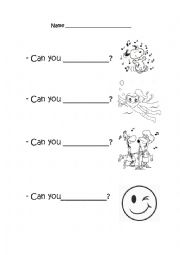 English Worksheet: What can you do?