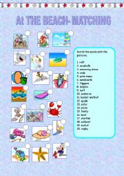 English Worksheet: At the beach