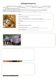 English Worksheet: Endangered species