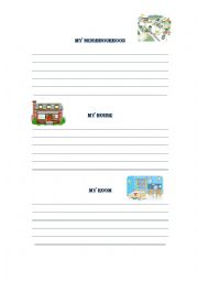 English Worksheet: Writing about where you live