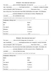 English Worksheet: Small Whodunnit 4 The Lesson