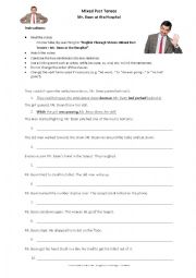 English Worksheet: Mixed Past Tenses (Narrative Tenses) - Mr Bean Video Activity