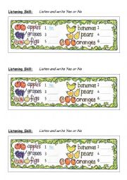 English Worksheet: Listening