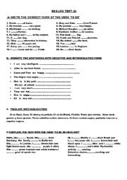 English Worksheet: Verb