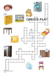 English Worksheet: Gregs flat crossword