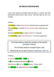 English Worksheet: FUTURE REFERENCE IN ENGLISH (GRAMMAR ANALYSIS)