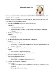 English Worksheet: Video Guide: Nancy Drew