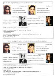 English Worksheet: Celebrities biography past simple