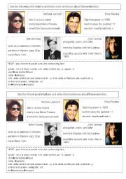 Celebrities biography past simple