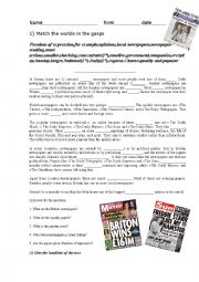 English Worksheet: The british newspapers test