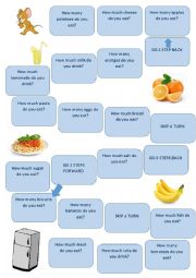 English Worksheet: Food&quantifiers board game