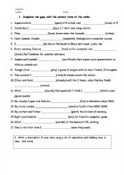 English Worksheet: review