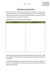English Worksheet: Discussing the influence of media