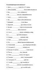 English Worksheet: Present Simple