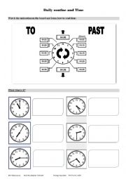 English Worksheet: Daily routine and Time