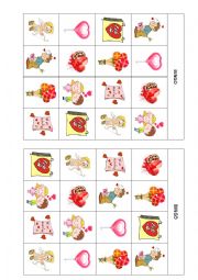 English Worksheet: Valetines Day Bingo