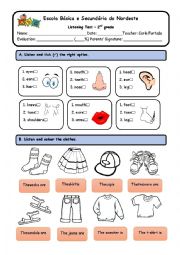 English Worksheet: Listening test