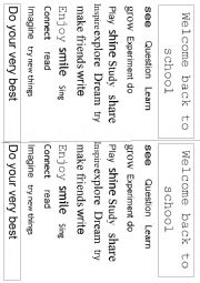 English Worksheet: Welcome back to school