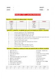 English Worksheet: question words test