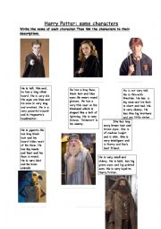 English Worksheet: Harry Potter: some characters