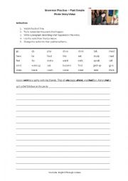 English Worksheet: Past Simple Tense Video Activity - Photo Story Description - Writing Task