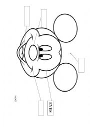 English Worksheet: MICKEY MOUSE - MY FACE