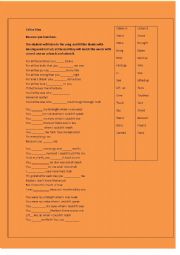 English Worksheet:  Use of past tense.