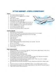 English Worksheet: At the airport - useful expressions