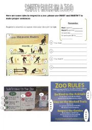 English Worksheet: Rules in a zoo