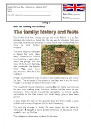 English Worksheet: The family; history and facts