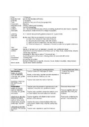 English Worksheet: lesson plan listening and speaking