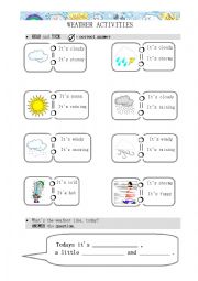 English Worksheet: Whats the Weather - tick the right answer
