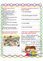 English Worksheet: SIMPLE PRESENT VS PRESENT CONTINUOUS