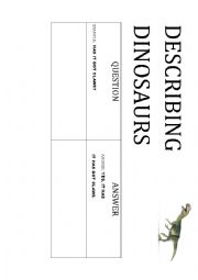 English Worksheet: DINOSAURS DESCRIPTION 