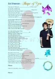 English Worksheet: Ed Sheeran Shape of You