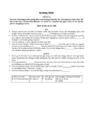 English Worksheet: Reading comprehension