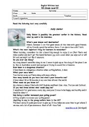 English Worksheet: Kelly Slater
