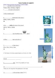 English Worksheet: The Statue of Liberty - measures