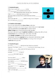 English Worksheet: Castle On The Hill by Ed Sheeran