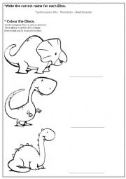 English Worksheet: Dinosaurs