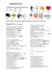 English Worksheet: Shape of you - Ed Sheeran (verbs)