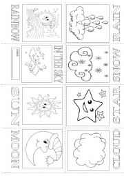 English Worksheet: IN THE SKY MINI BOOK