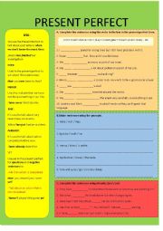 English Worksheet: PRESENT PERFECT SIMPLE