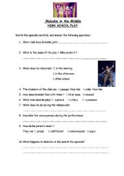 English Worksheet: Malcolm in the Middle   High school play