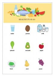 English Worksheet: healthy food 2-2