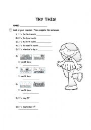 English Worksheet: months of the year