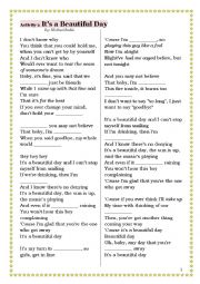 English Worksheet: its a beautiful day by Michael Buble