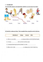 English Worksheet: Outdoor Activities / Playground Toys