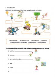 English Worksheet: Playground and Actions