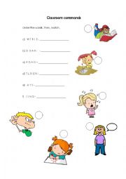 English Worksheet: CLASSROOM COMMANDS